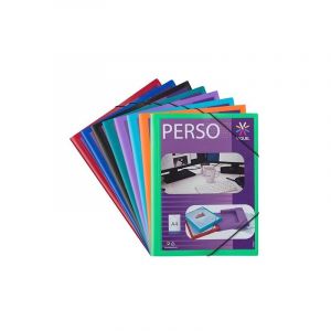 Viquel - Chemise à élastique 3 rabats plastique personnalisable Essentiel Recyclé - coloris assortis - Lot de 25