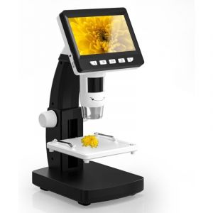 Lablanc - Microscope, microscope numérique de 4,3 pouces, résolution 50X-1000X, microscope usb avec 8 lumières led réglables, microscope pour