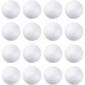 Lot de 100 boules de polystyrène solides de 4 cm pour décoration de mariage, sphères rondes, bricolage (blanc)