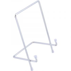 Feiyue - Présentoir en métal carré polyvalent pour cadre photo, cadre photo, artisanat, livre, certificat, médaille, tablette (argent)