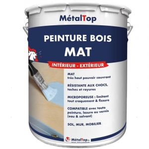 Metaltop - Peinture Bois Mat - Pot 1 l - 8017 - Brun chocolat