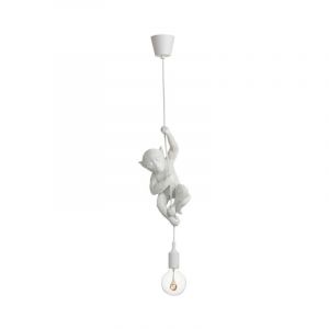 Lampe Suspension Design 'Singe Déco' 96cm Blanc