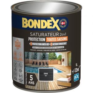 Saturateur 2en1 Protection Toutes Saisons - Mat - 1L - Eb&egrave;ne - Bondex