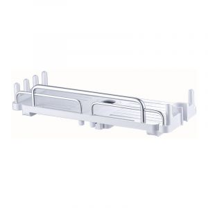 (Blanc) Étagère de Douche télescopique sans perçage 28-44 cm, Suspendre pour Salle de Bain, étagère de Rangement pour Barre de Douche de 18 à 25 mm