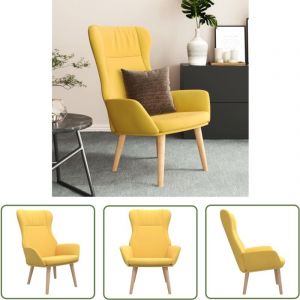 The Living Store Chaise de relaxation Jaune moutarde Tissu - Fauteuil Relaxant - Chaise Lounge - Chaise Confort - Chaise Design - Mobilier Intérieur