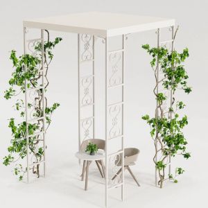 Pergola en Métal Extérieur - Tonnelle de Jardin Imperméable Métal Arche Mariage Rectangulaire de Fleurs Jardin 180x180x270cm