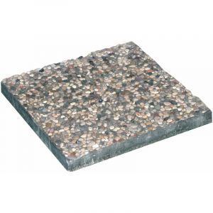 EAC - Base de dalle carrée en marbre et gravier pour parapluies avec une base croisée 14 Kg Grigio (40x40) - 14 Kg Grigio (40x40)