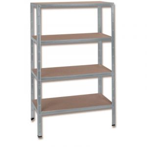 Schulte Regalwelt - SCHULTE Regalwelt Rayonnage pour charges lourdes avec 4 &eacute;tag&egrave;res en bois, capacit&eacute; de charge par niveau env. 175 kg, 180x90x40 cm