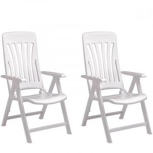 Blanes Fauteuil Multipositions, Extrieur Set 2 Blanc - Blanc - Garbar