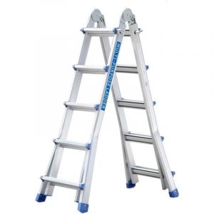 Échelle articulée Pliable télescopique Multifonction Aluminium 4 x 5 marches 5,10 m
