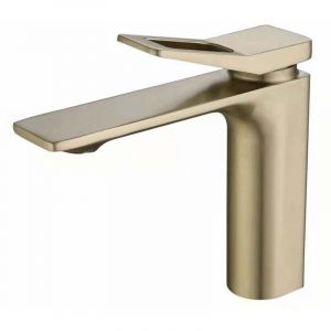 Robinet de lavabo,or robinet de salle de bain, inox 304 bross&eacute;, robinet de lavabo anticalcaire, robinet chaud et froid，Tuyau non inclus-robinet