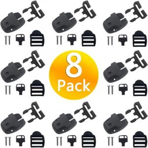 Lot de 8 clips de rechange pour cache-jacuzzi avec cl&eacute;s et mat&eacute;riel, noir