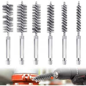 Lot de 6 Brosse Metallique pour Perceuse Brosse de Nettoyage de Perceuse en Acier Inoxydable Brosses pour Chaudi&egrave;re