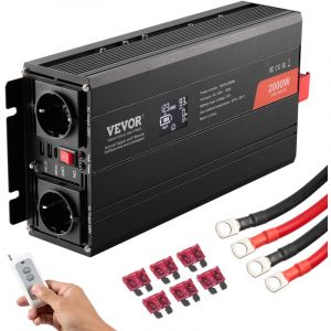 Mophorn - vevor Onduleur a onde sinusoïdale pure, 2000 w, onduleur cc 12 v vers ca 230 v avec 2 prises ca, 2 ports usb, 1 port Type-C, ecran lcd et