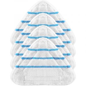 Lot de 4 chiffons de rechange compatibles balai vapeur triangulaire avec velcro pour Black Decker H2O Supor Ariete