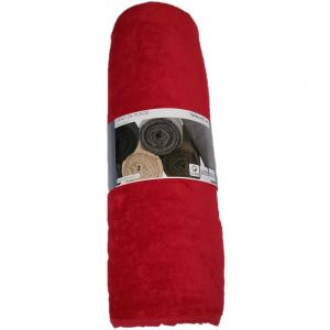 Serviette drap de plage velours 100 x 180 cm uni rouge