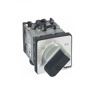 Legrand - Commutateur à cames moteur triphasé inverseur 1 sens de marche 1 vitesse PR12 - 5 contacts - fixation par vis sur porte - 027510