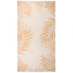 Tapis &agrave; tissage plat d'ext&eacute;rieur 80x150 Motif de feuille