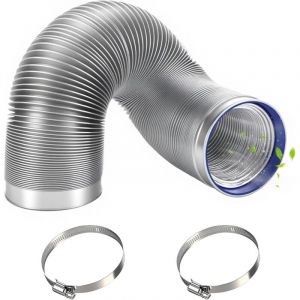 Tuyau Climatiseur Mobile, Tuyau de Ventilation 150 mm, 3 m Tuyau d'Evacuation en PVC Aluminium Gaine Ventilation avec 2 Colliers, Conduit d'Air