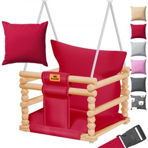 Balan&ccedil;oire b&eacute;b&eacute; Si&egrave;ge de balan&ccedil;oire avec rembourrage Balan&ccedil;oire en bois avec anti-bascule jusqu'&agrave; 60KG R&eacute;glable en hauteur Int&eacute;rieur & Ext&eacute;rieur