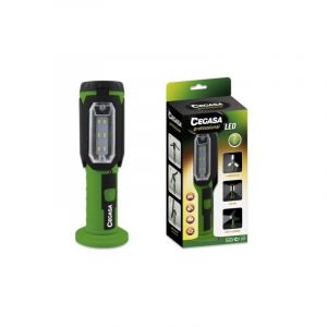 Cegasa torche professionnelle led - 3 panneaux led et avant - 3 modes de illumination - fonctionne avec 3 piles aaa (non incluses) - couleur noir/vert