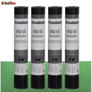 Rouleau de bitume V60 S4 avec armature en voile de verre, ardois&eacute; VERT 20m&sup2; Feutre de toiture.