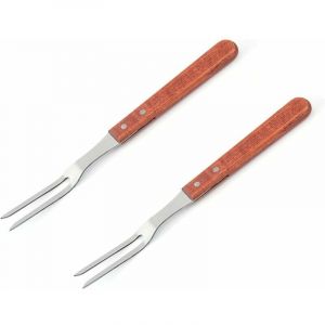 2Pcs Fourchette &agrave; D&eacute;couper Fourchette &agrave; Viande en Acier Inoxydable Fourchette de cuisson avec Poign&eacute;e en Wooden B&acirc;tonnets &agrave; r&ocirc;tir 33 3 cm pour Viande