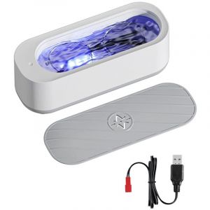 Nettoyeur a Ultrasons, Ultrasonic Cleaner, Bac Ultrasons Portable mit USB pour Bijoux, Lunettes, Montre, Rasoirs(Blanc)
