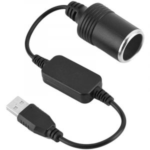 Convertisseur adaptateur allume-cigare, Port USB vers c&acirc;ble adaptateur convertisseur de prise allume-cigare 12V
