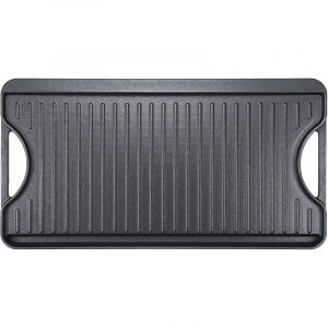 Gftime - 50,8 x 26,5cm Universel Plaque de Cuisson en fonte pour cuisinière à gaz, gril de cuisson réversible pré-assaisonné et poêle à griller 2 en