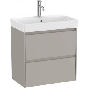 Roca - Unik pack gris meuble bas compact avec 2 tiroirs + lavabo ona Dimensions : 600x360x645 mm
