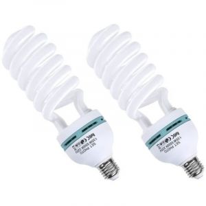 Ampoule photo LED 135W avec 2 pi&egrave;ces 220v , Ampoule en spirale E27 &agrave; economiser l&rsquo;energie, Lampe Studio 5500K