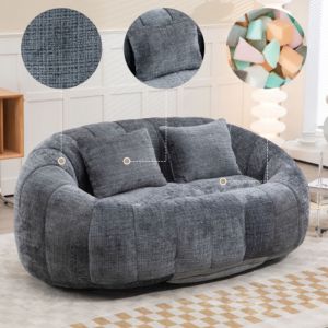 Pouf adulte canap&eacute; fauteuil gamer chenille si&egrave;ge sol inclinable salon chambre