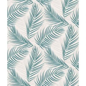 Bricoflor - Papier peint motif feuile blanc & vert salle de bain Tapisserie tropicale motif feuille chambre adulte Papier peint intiss&eacute; exotique salon