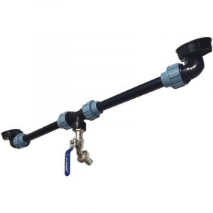 Adaptateur de R&eacute;servoir IBC-KIT DE RACCORDEMENT IBC, Adaptateur pour 2 R&eacute;servoirs avec Robinet d'&Eacute;coulement &agrave; col de Cygne Coude de Tuyau PE pour
