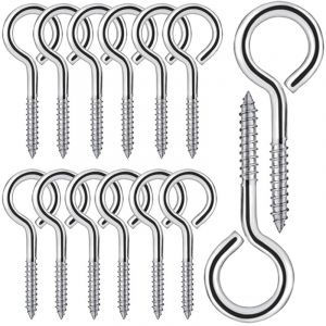 20 Pièces M5 Piton à Visser en Acier Inoxydable 304 Vis Mouton Oeil Rond Auto Taraudeuse Vis à Anneau Crochets à Oeil Boulon à œil Crochets Piton à
