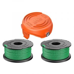 A6486 Bobines de fil de Rechange pour Black and Decker Débroussailleuse Compatible avec 90583594,2 Bobines de Rechange de Coupe fil+1 Capuchon de