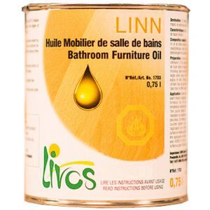 0.75L-incolore-HUILE bois sp&eacute;ciale mobilier de salle de bain LINN (1L12m2 en 3 couches) Livos