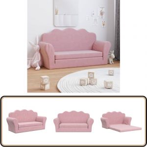Vidaxl - Canapé-lit pour enfants 2 places rose peluche douce - Canapé Enfant - Canapé Lit Enfant - Mobilier Bébé - Meubles Enfant - Fauteuil Enfant