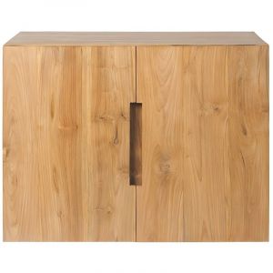 Meuble sous vasque suspendu en teck clair - 80 cm - SAWAN