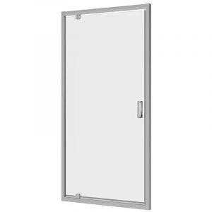 Porte de douche pour niche 70 cm Ouverture à charnière Aluminium Profils Chromés 6mm Verre Transparent Ajustable 67-71 cm h190 - Réversible Mod.