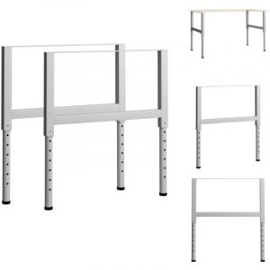 Vidaxl - Cadres d'&eacute;tabli r&eacute;glables 2 pcs M&eacute;tal 85x(69-95,5) cm Gris - Cadre De Table - Pied De Table - Table Ajustable - Table Industrielle - Bureau