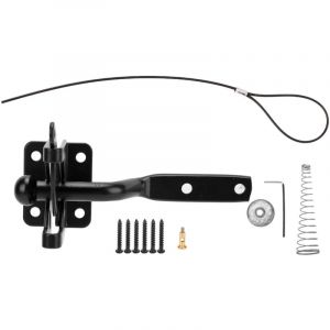 Loquet de Portillon en Acier Carbone avec Ressort, S&eacute;curis&eacute; pour Cl&ocirc;tures, Fen&ecirc;tres et Portes d'Int&eacute;rieur, Id&eacute;al pour Enclos d'Animaux