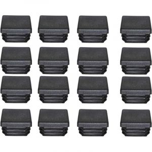 Dolaso - Promotion, Bouchon Plastique 40x40mm Embout Tube Carre Noir Plastique Embout Bouchons D'obturation pour Pieds de Meuble Trampoline 16PCS