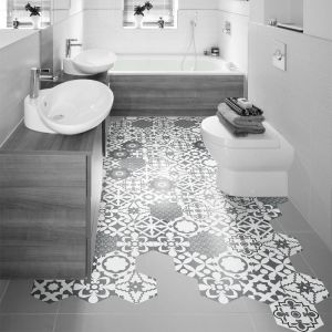 Stickers Sol Anti-d&eacute;rapant avec Protection - tomettes sol evra - 60x135cm-10stickershexagones30x26cm