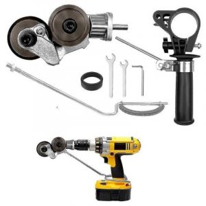 RHG Cisaille &agrave; t&ocirc;le &eacute;lectrique universel pour visseuse sans fil, grignoteuse de t&ocirc;le de perceuse &agrave; main, fixation pour couper le fer, la t&ocirc;le