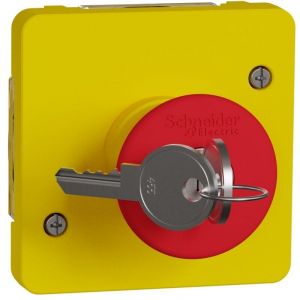 Schneider Electric - Mureva Styl - Arrêt d'urgence à clé - composable IP55 - IK08 - jaune - MUR35052