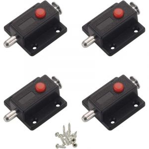 Verrou, loquet &agrave; glissi&egrave;re de s&eacute;curit&eacute; &agrave; bouton &agrave; ressort automatique pour armoire, loquets de porte int&eacute;rieurs et ext&eacute;rieurs fen&ecirc;tres, armoires,