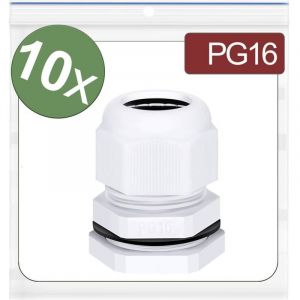 24CA408 Presse-étoupe PG16 Polyamide blanc 10 pc(s) - Quadrios
