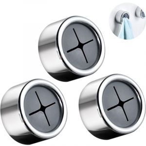 Accroche Torchon, 3 Pi&egrave;ces Porte Torchon, Accroche Torchons Adhesif, ABS Rond Porte Torchon Cuisine, Aucun Per&ccedil;age Requis, pour Salle De Bain,